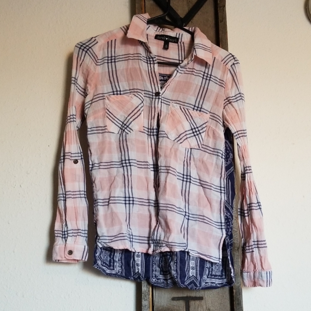 Plaid and paisley blouse